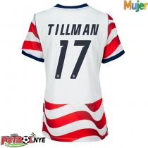 Camiseta Estados Unidos Malik Tillman #17 Primera Equipación para mujer Mundial 2026 manga corta